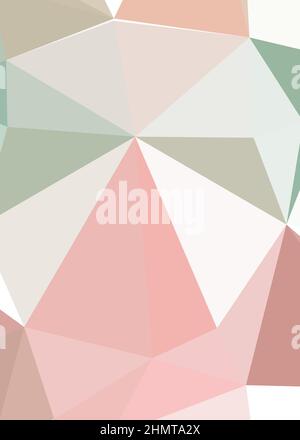 Abstract Low Polygon color Generative Art background illustration Stock Vector