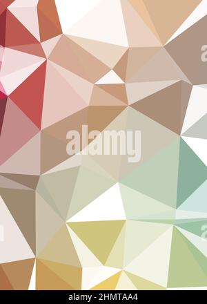 Abstract Low Polygon color Generative Art background illustration Stock Vector