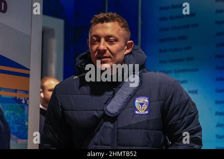 Josh Charnley #2 of Warrington Wolves arrives at Emerald Headingley Stock Photo