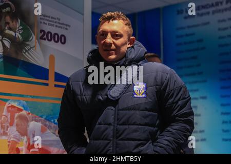 Josh Charnley #2 of Warrington Wolves arrives at Emerald Headingley Stock Photo