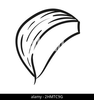 Garlic - vector illustration in sketch style. Head of garlic, cloves, cloves, bunch, cut garlic. Linear black and white drawing. Ingredients for cooking, vegetables. Stock Vector