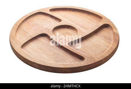 kitchen round cutting board on white isolated background Stock Photo
