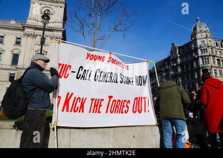 Westminster, London, UK. 12 February, 2022. Protests are set to take place across the country as anger rises over the cost of living crisis. Photo Credit: Paul Lawrenson /Alamy Live News Stock Photo