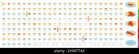 vector set of european maps with region borders Stock Vector Image ...