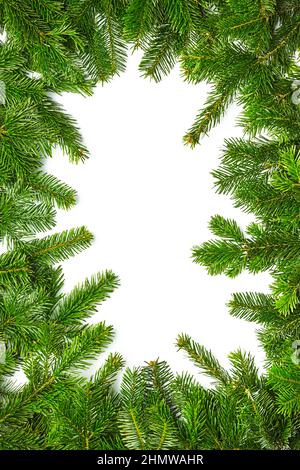 Christmas background frame with fir branches and other decorations like ...