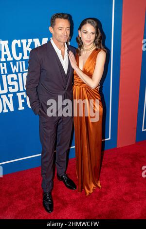 Hugh Jackman and Sutton Foster attend the opening night of 'The Music Man' on Broadway at Winter Garden Theatre in New York City. (Photo by Ron Adar / SOPA Images/Sipa USA) Stock Photo