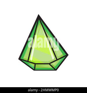 Diamond, gemstone jewel in cartoon style isolated on white background. Ui game asset. Stock Vector