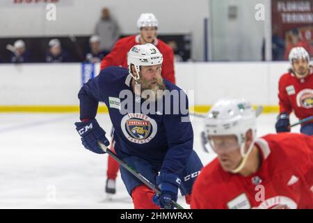 Coral Springs, FL, USA. 12th February 2022. 11 Jonathan Huberdeau (A)  during Florida Panthers Training Session.