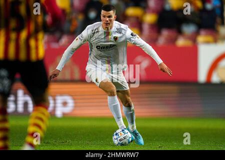 MECHELEN, BELGIUM - FEBRUARY 12: Frederik Jakel of KV Oostende during ...