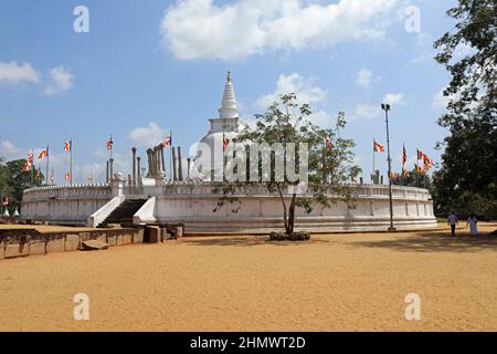 Thuparamaya Buddhist Temple at Anuradhapura in Sri Lanka Stock Photo