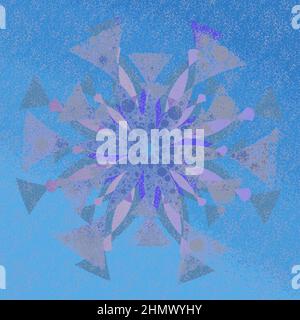 Mandala in a sort of flower shape. In blue and related colors Stock Vector
