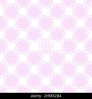 Abstract pink seamless pattern with mandala ornament  Stock Vector