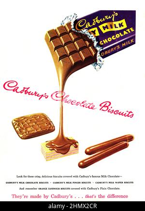 Cadbury's Wafer Chocolate Vintage Advert Stock Photo - Alamy