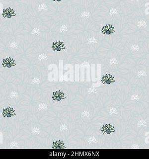 Cactus pastel color seamlees pattern, summer background Stock Vector
