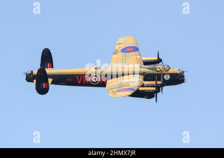 Avro Lancaster B X C-GVRA FM213 (built at Victory Aircraft in Malton, Ontario) visiting the UK from Canada, one of only two airworthy Lancasters Stock Photo