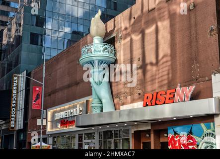 RiseNY is an interactive ride and attraction in Times Square, New York City, USA  2022 Stock Photo