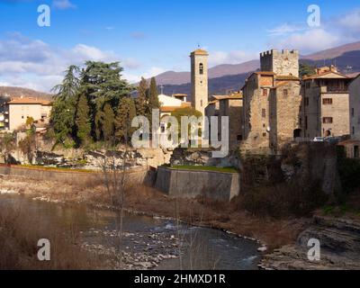 Italy Tuscany Arezzo the Subbiano village the castle Stock