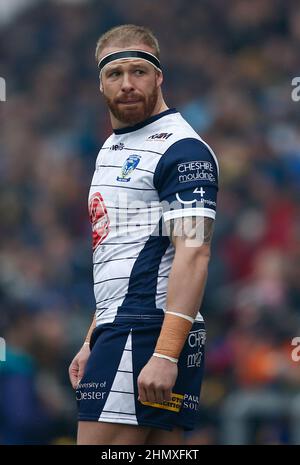 Warrington Wolves' Oliver Holmes looks on during the Betfred Super League match at Headingley Stadium, Leeds. Picture date: Saturday February 12, 2022. Stock Photo