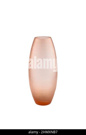 Handmade glass vases. Set of various hand painted glass bottles isolated on white background. Colorful and neat design of the stain glass vase. Stock Photo