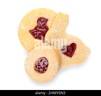 Tasty Easter cookies isolated on white background Stock Photo
