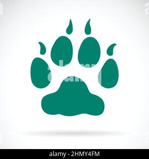 Illustration animals paws print on a white background. Easy editable layered vector illustration. Stock Vector