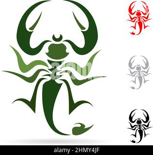 Tattoo in the form of the stylized scorpion. Easy editable layered vector illustration. Stock Vector