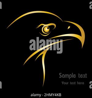 Head of an eagle in the form of the stylized tattoo. Easy editable layered vector illustration. Stock Vector