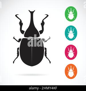 Vector image of stag beetle on white background. Easy editable layered vector illustration. Stock Vector