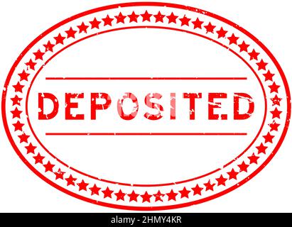 Grunge red deposited word oval rubber seal stamp on white background Stock Vector