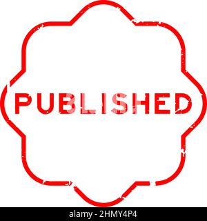Grunge red published word rubber seal stamp on white background Stock Vector
