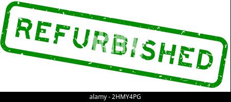 Grunge green refurbished word square rubber seal stamp on white background Stock Vector