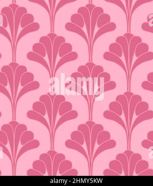 Art Deco Gatsby Style Vintage Pink Floral Flower Seamless Pattern Stock Vector