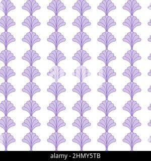 Nice Floral Seamless Pattern Design with Purple Flowers on White Background Stock Vector