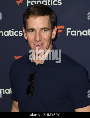 Culver City, USA. 12th Feb, 2022. Eli Manning attends Michael Rubin's 2022 Fanatics Super Bowl Party on February 12, 2022 in Culver City, California. Photo: Casey Flanigan/imageSPACE/Sipa USA Credit: Sipa USA/Alamy Live News Stock Photo