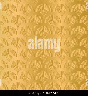 Golden Geometric Gatsby Art Deco Gold Pattern Design Stock Vector