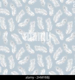 Art Deco Light Feather Pattern Stock Vector
