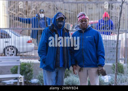 Bronx, New York, USA. 11th Feb, 2022. Catholic Charities of NY distributed 300 boxes of food to families in need in the Bronx. (Credit Image: © Steve Sanchez/Pacific Press via ZUMA Press Wire) Stock Photo