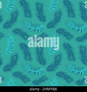 Feathers Seamless Pattern Design Background Stock Vector