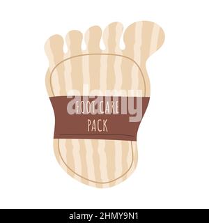 Foot mask. Skin care concept. Socks for moisturizing feet. Morning routine. Bath time. Hand drawn beauty product for Spa. Vector illustration in flat Stock Vector