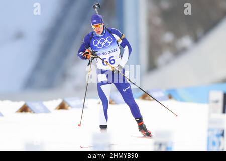 Zhangjiakou, Hebei, China. 12th Feb, 2022. Tuomas Harjula (FIN) Biathlon : Men's 10km Sprint during the Beijing 2022 Olympic Winter Games at National Biathlon Centre in Zhangjiakou, Hebei, China . Credit: YUTAKA/AFLO SPORT/Alamy Live News Stock Photo