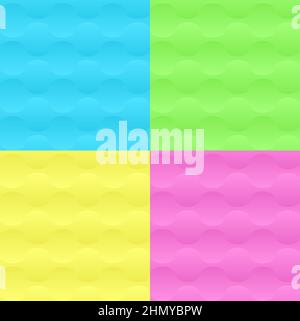 3D Trendy Neon Geometric Seamless Pattern Set Stock Vector