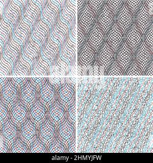 4 different vector patterns in the same package(eps). One pattern is paid and 3 are free (white dividing lines) Stock Vector