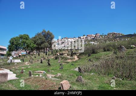 The panoramic view of Mingora in Swat valley of Himalayas, Pakistan Stock Photo