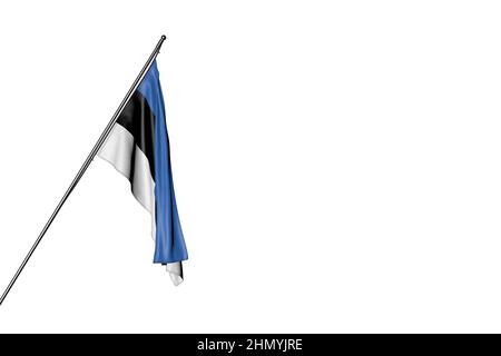 Beautiful Estonia flag waving in the wind with sky background - 3D ...