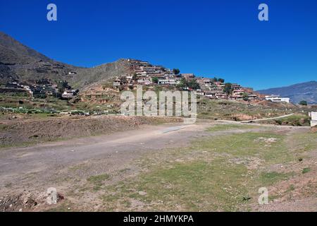 The panoramic view of Mingora in Swat valley of Himalayas, Pakistan Stock Photo