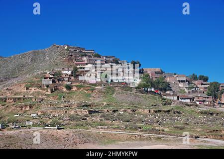 The panoramic view of Mingora in Swat valley of Himalayas, Pakistan Stock Photo