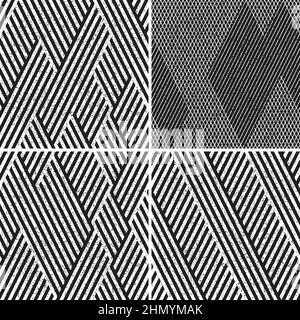 4 different vector patterns in the same package(eps). One pattern is paid and 3 are free (white dividing lines) Stock Vector