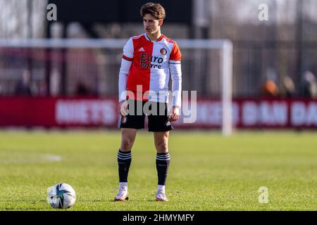 Rotterdam - Lennard Hartjes of Feyenoord O21 during the match between Feyenoord O21 v NAC O21 at Nieuw Varkenoord on 12 February 2022 in Rotterdam, Netherlands. (Box to Box Pictures/Yannick Verhoeven) Stock Photo