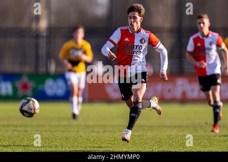 Rotterdam - Lennard Hartjes of Feyenoord O21 during the match between Feyenoord O21 v NAC O21 at Nieuw Varkenoord on 12 February 2022 in Rotterdam, Netherlands. (Box to Box Pictures/Yannick Verhoeven) Stock Photo