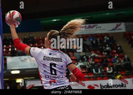 Cuneo, Italy. 12th Feb, 2022. Giovannini Gaia (Bosca Cuneo) during Bosca S.Bernardo Cuneo vs Igor Gorgonzola Novara, Volleyball Italian Serie A1 Women match in Cuneo, Italy, February 12 2022 Credit: Independent Photo Agency/Alamy Live News Stock Photo